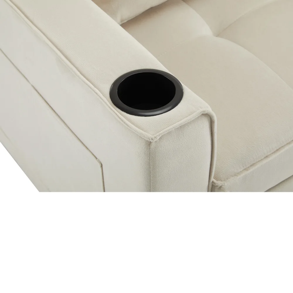 PINGGO Multifunktionales Klappsofa mit Getränkehalter und Kissen, geeignet für Wohnzimmer, Schlafzimmer, Heimkino, Apartment. – Detail 17