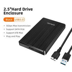 High - Speed 2.5 Inch Hard Drive Enclosure with USB 3.0 and SATA III Connectivity (Black)