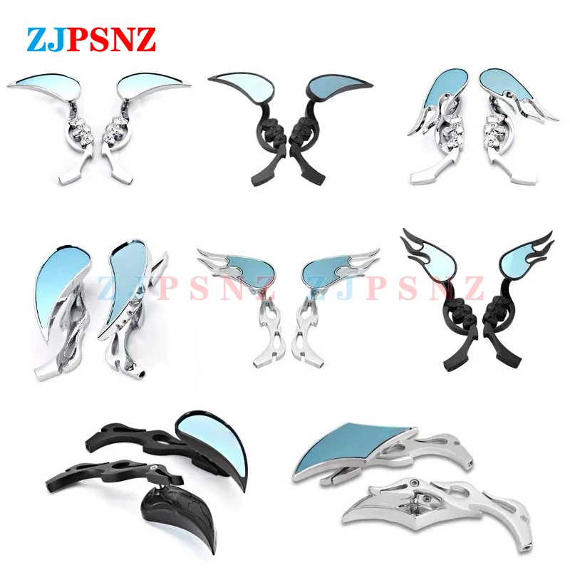 

8mm 10mm Motorcycle Rearview Mirror Flame Skeleton Skull Head Scooter Cruiser Moped ATV Motorcycle Refit Back View Mirror