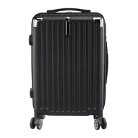 Ensemble de 3 valises rigides ABS avec poignée télescopique et roulettes pivotantes, tailles 28/24/20 pouces, pour voyages d'affaires et vacances, couleur noire 2