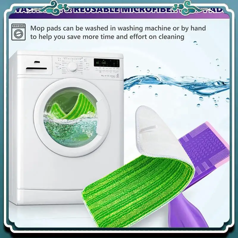 Reusable Mop Pads Compatible For Swiffer Wet Jet, Wet Jet Pads Refills, Microfiber Parts Accessories 4 Pack Purple