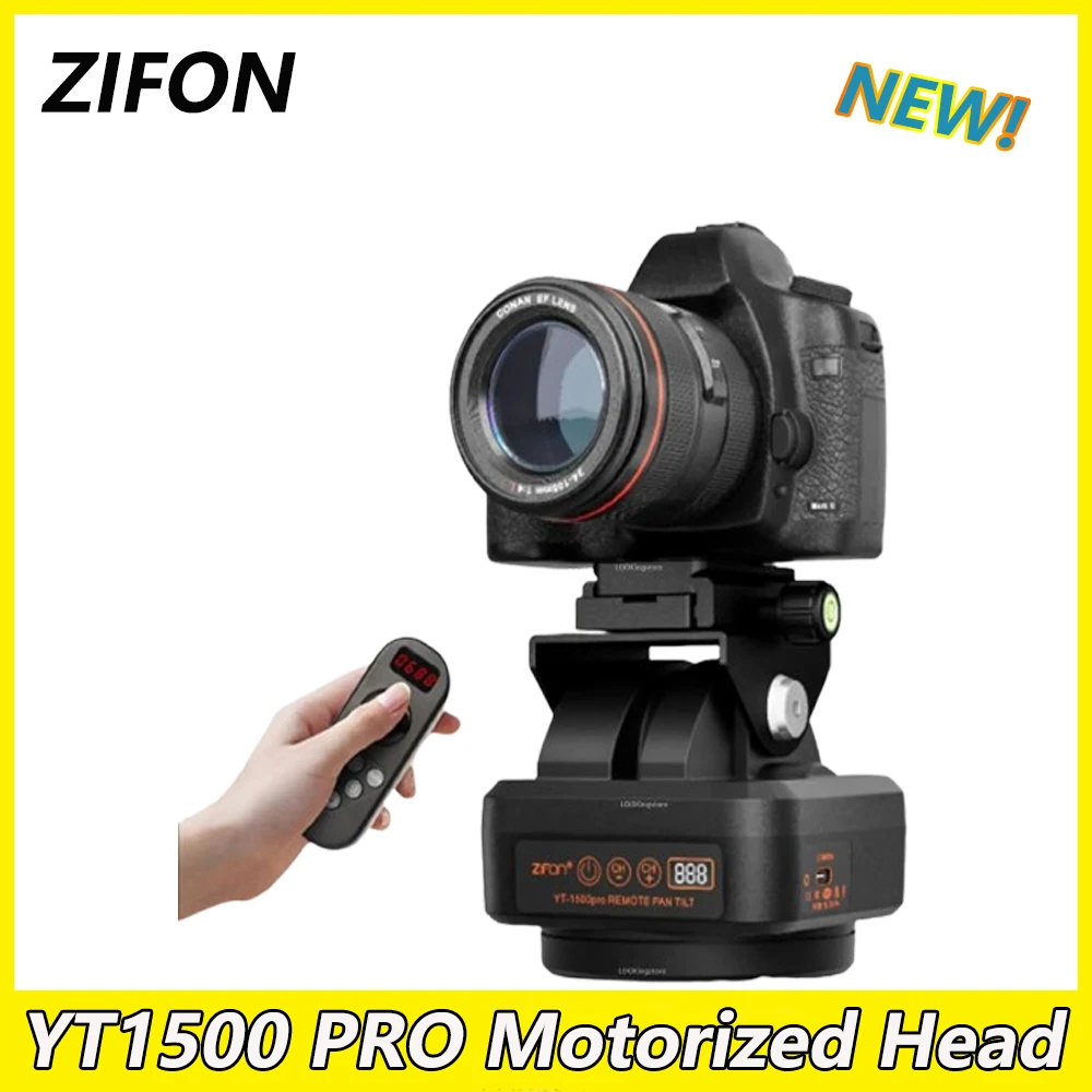 ZIFON YT1500 PRO Motorized Pan Tilt Head Waterproof Remote Control Stabilizer for Phones Camera Weight Capacity 2.2 kg