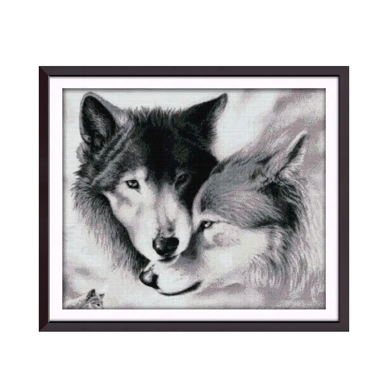 Diy beads embroidery wolf beadworks bead embroidery kits beadwork circuits craft beads printed canvas cross Stitch