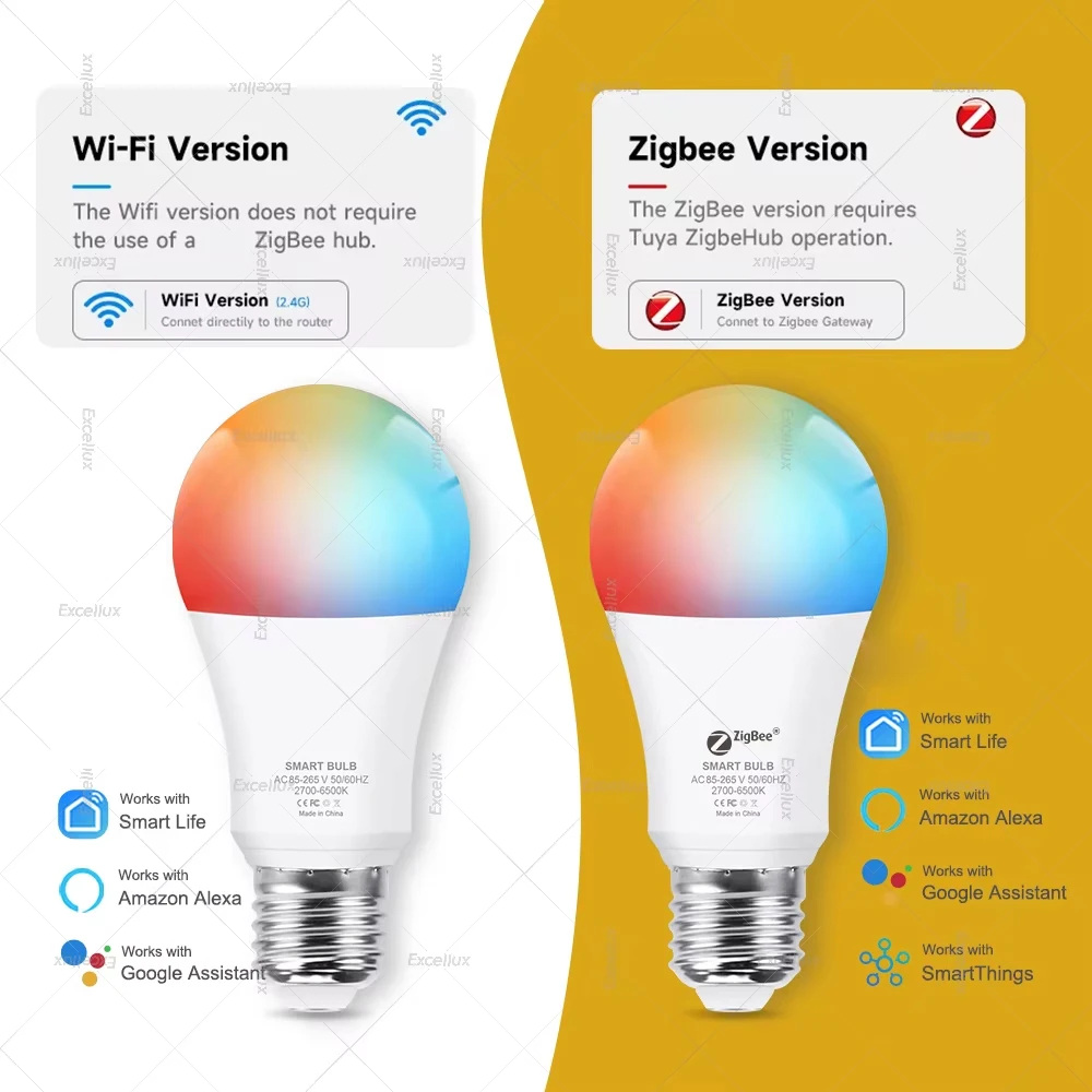 18W 15W Zigbee 3.0 Led 전구 WiFi 스마트 Led 램프 RGBCW E27 스마트 전구 Alexa Amazon Google 홈 어시스턴트와 호환 가능
