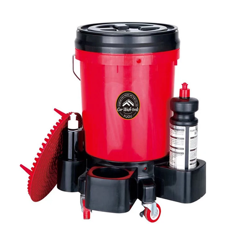 Multi Functional Sitting Mobile Car washing Bucket Can Store Car Washing Tools Detachable Washing Roller With Tool Tray folding bucket car wash bucket
