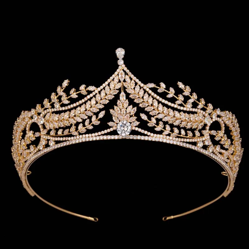 HADIYANA Gorgeous Fashionable Cubic Zirconia Hair Accessory BC6669 Luxury Crystal Crowns and Tiaras Princess Birthday Party Gift