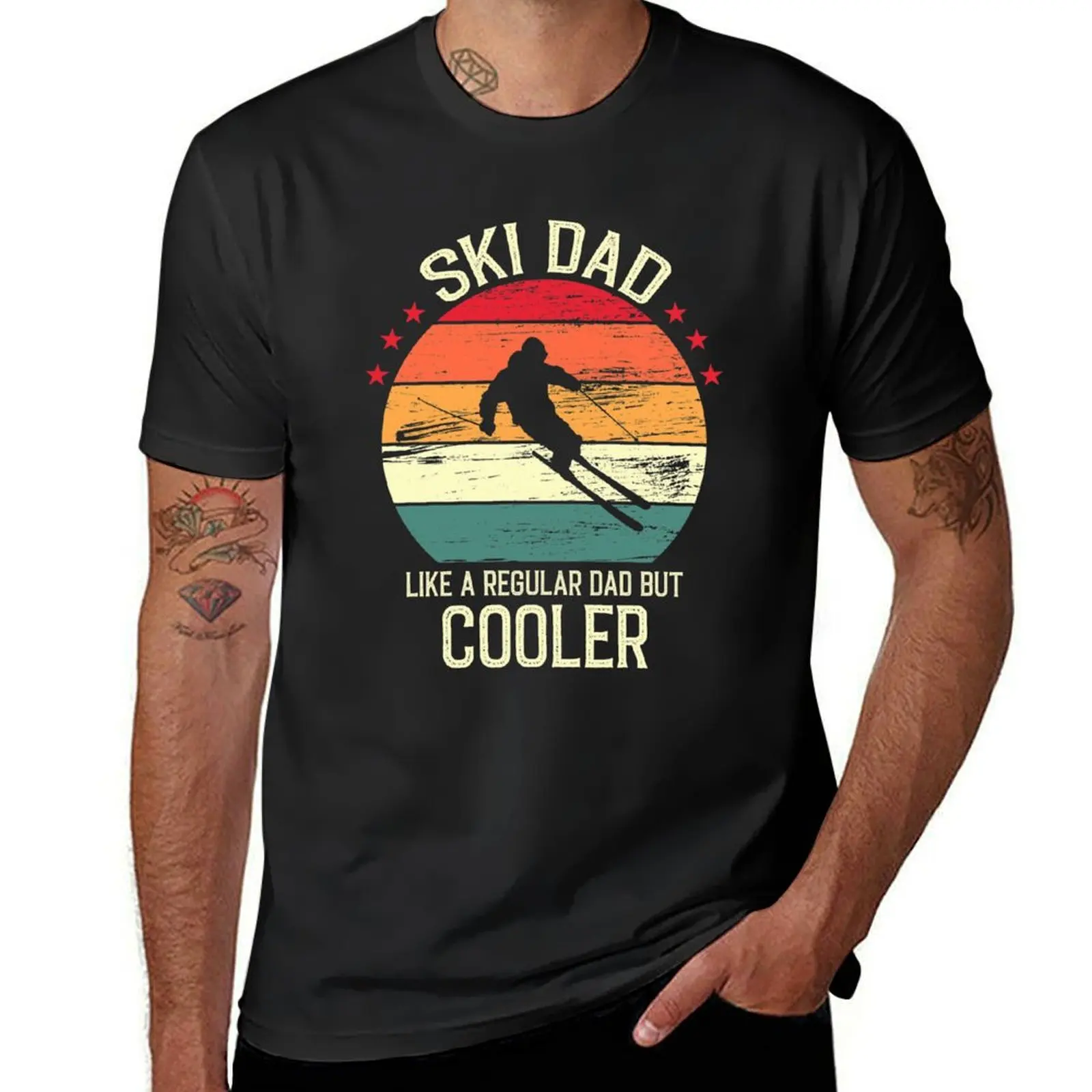 

Ski Dad Like A Regular Dad But Cooler - Vintage Retro Ski Dad Gift T-Shirt vintage clothes tees tshirts for men