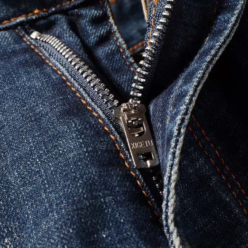 Newly Designer Fashion Men Jeans High Quality Retro Washed Blue Stretch Slim Fit Ripped Jeans Men Vintage Denim Pants Hombre