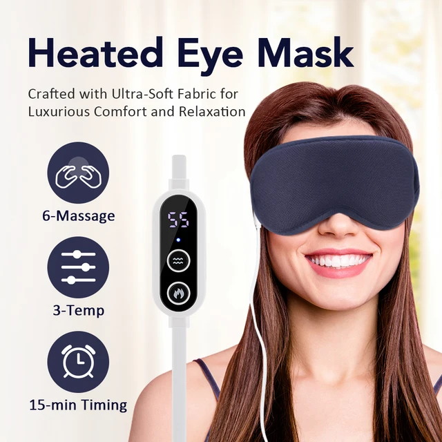 3D Hot Compress Electric Steam Eye Mask 3 Level Constant Temperature Smart Timing Sleep Shading Massage Eye Mask Relief Sleeping 1