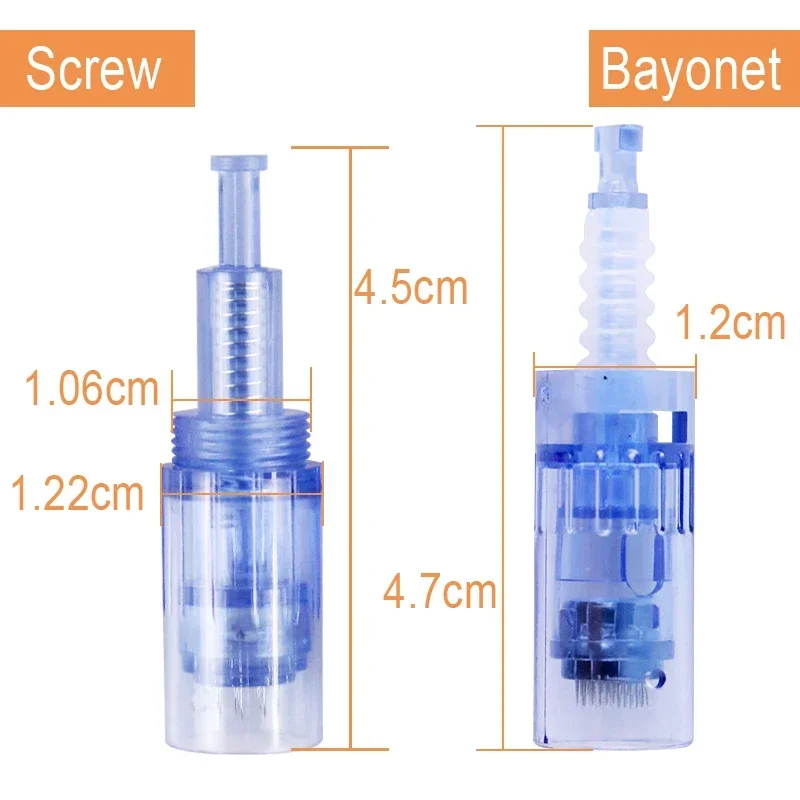 Microneedle Therapy System 10PCS Microneedle Therapy System with 12/36/42 Nano 3D Microneedling Cartridges Bayonet Pen for Facial Derma Needling Skin Care