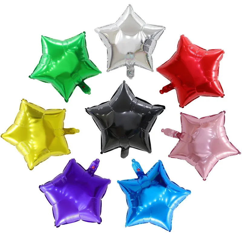 5 pcs 10 inch Five-pointed star foil balloon baby shower wedding children's birthday party decorations kids balloons birthday foil balloons birthday balloon set birthday balloons party balloon set birthday party decoration set