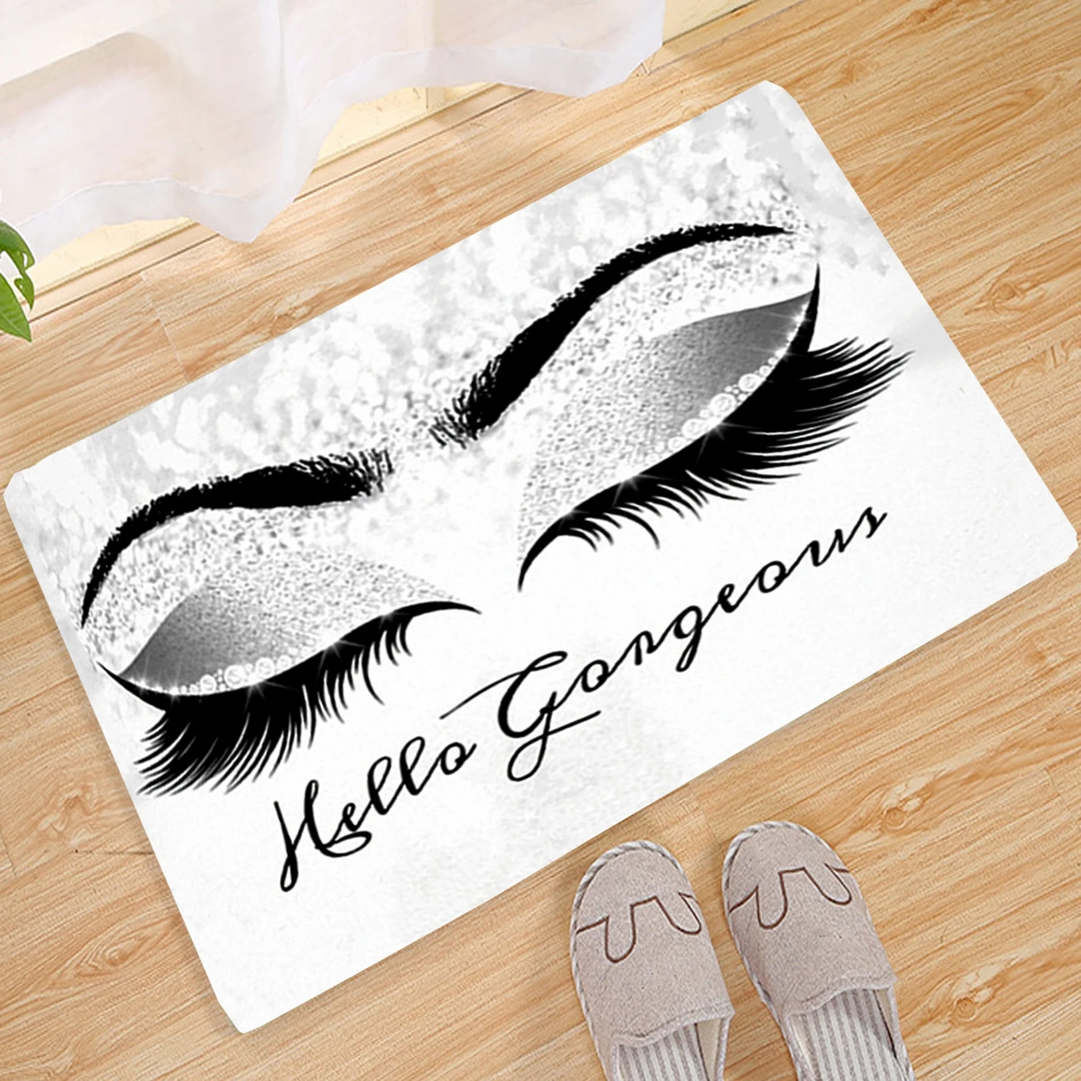 

Eyelash Decorative Anti-slip Carpet 40x60cm Bathroom Kitchen Bedroon Floor Mats Indoor Entrance Doormat Modern style