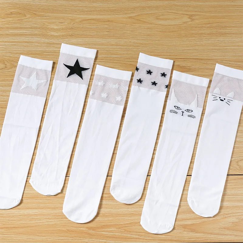 Infant Student girl over the knee high long socks cartoon cat/star/heart/stripe design baby kids child princess Kawaii stockings