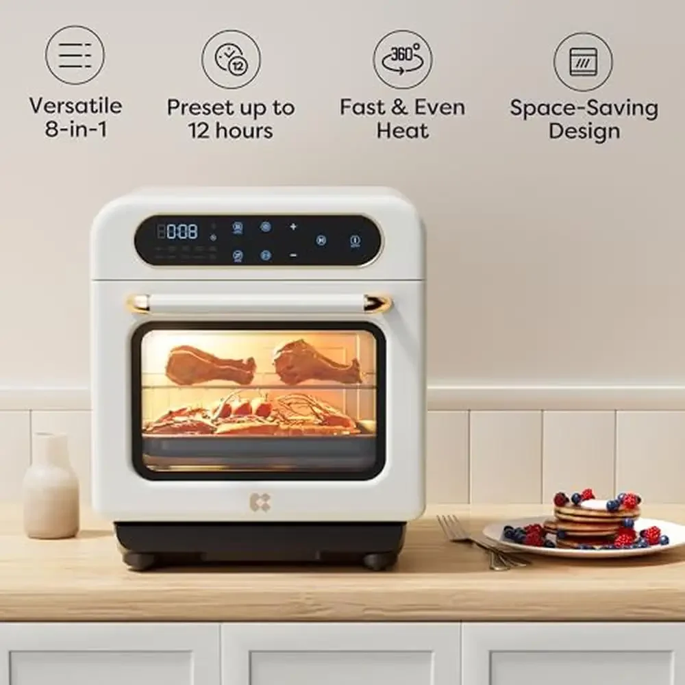 Air Fryer Steam Oven 8-in-1 Countertop Toaster Rapid Bake Steam Clean Dried Ferment 12L Compact Single/Couple Cooking Healthy 5
