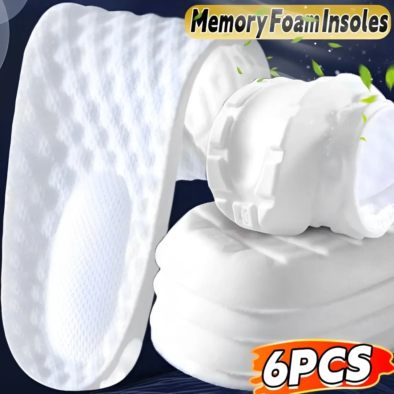thumbnail image 1 of Plantillas de espuma viscoelástica de látex para deportes, almohadillas suaves para zapatos, plantillas ortopédicas deportivas de alta elasticidad, almohadillas para el cuidado de los pies, 1 of 5