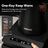 Bouilloire électrique à col de cygne CAFELFFE MK-101, bouilloire à eau et à café électrique en acier inoxydable 304 avec contrôle de la température et fonction maintien au chaud 800 ml 1500 W Noir 5