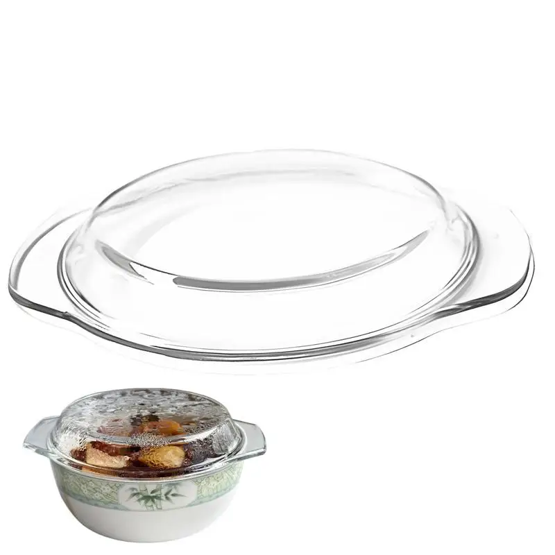 Microwave Boiling Pot Cover Oven Splash Proof Glass Lid Anti-oil Fryer Glass Cover for Frying Pan Accessories for Steaming