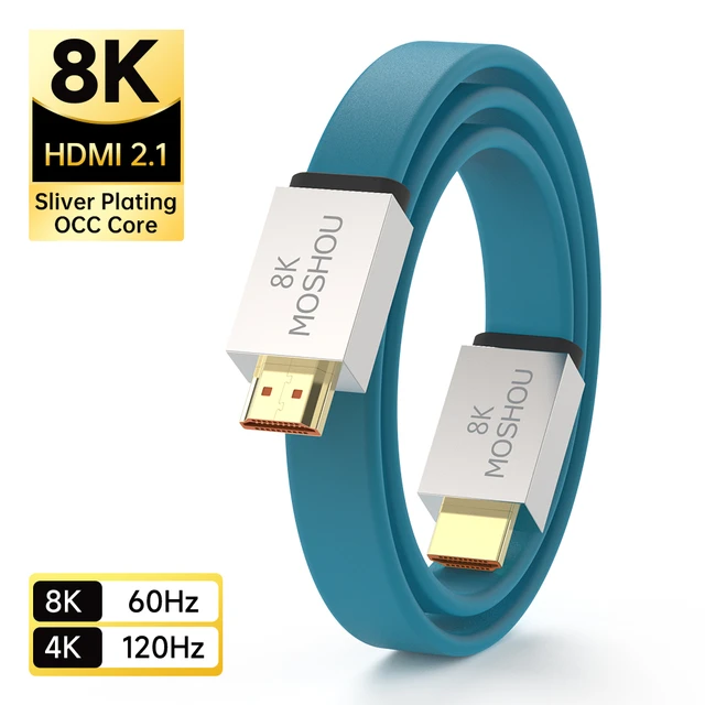 Moshou Hdmi 2.1 Cable 8k 60hz 4k 120hz 48gbps Earc Hdr Video Cord For  Amplifier Tv Ps4 Ps5 Rtx3080 Ns Projector High Definition - Audio & Video  Cables - AliExpress