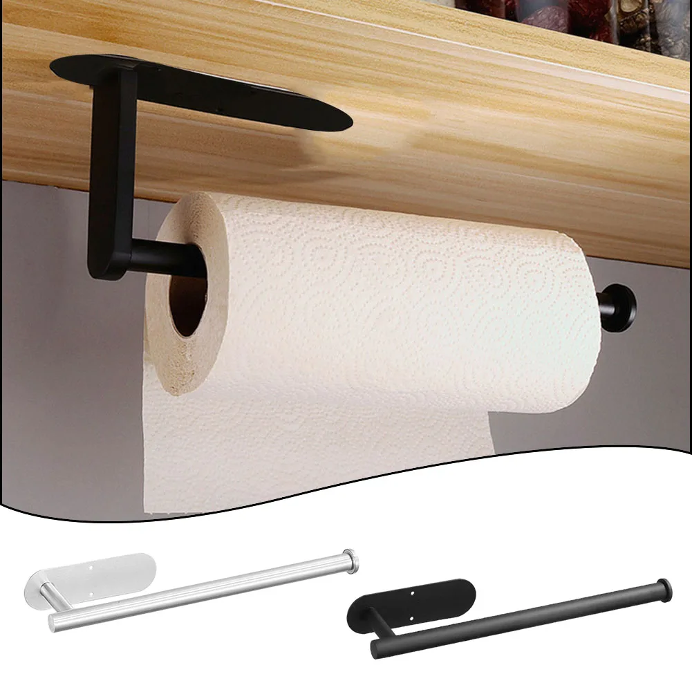

Stainless Steel Toilet Paper Towel Holder Adhesive Kitchen Paper Roll Rack Bathroom No Punch Wall Mount Tissue Dispenser Hanger