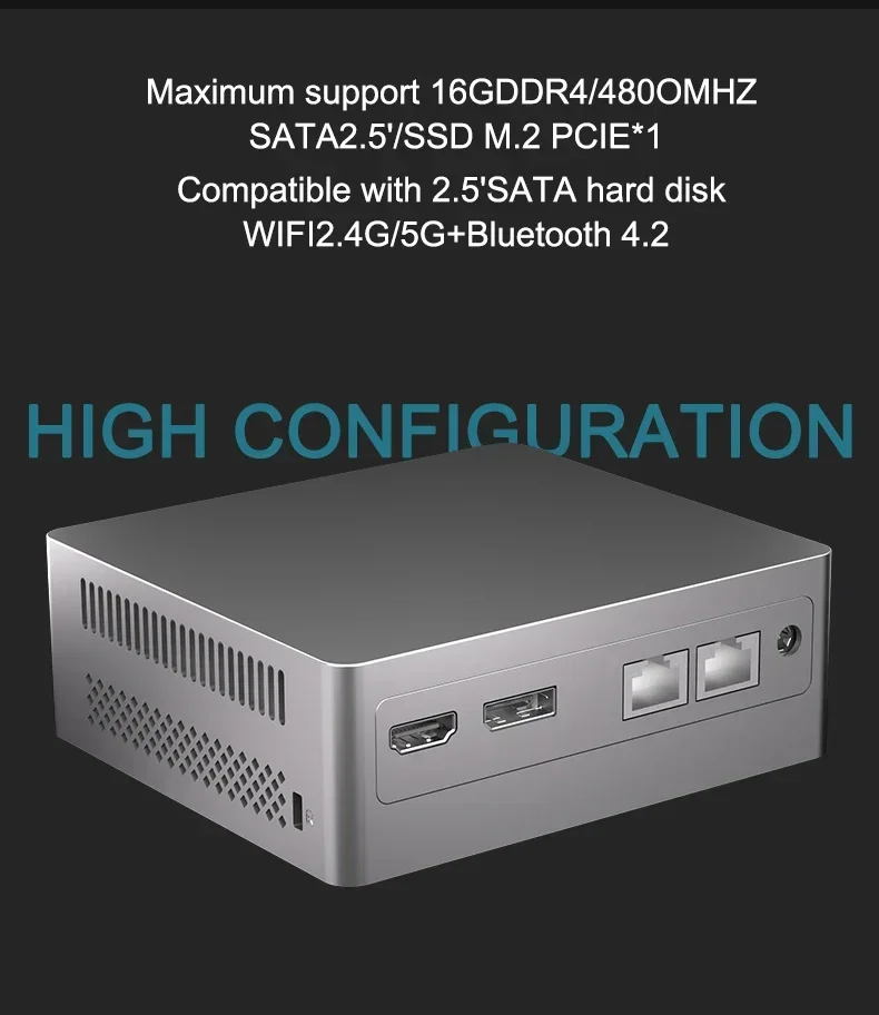 N100 Mini PC 12th Gen Alder Lake 8GB/16GB DDR5 4800MHz 256GB