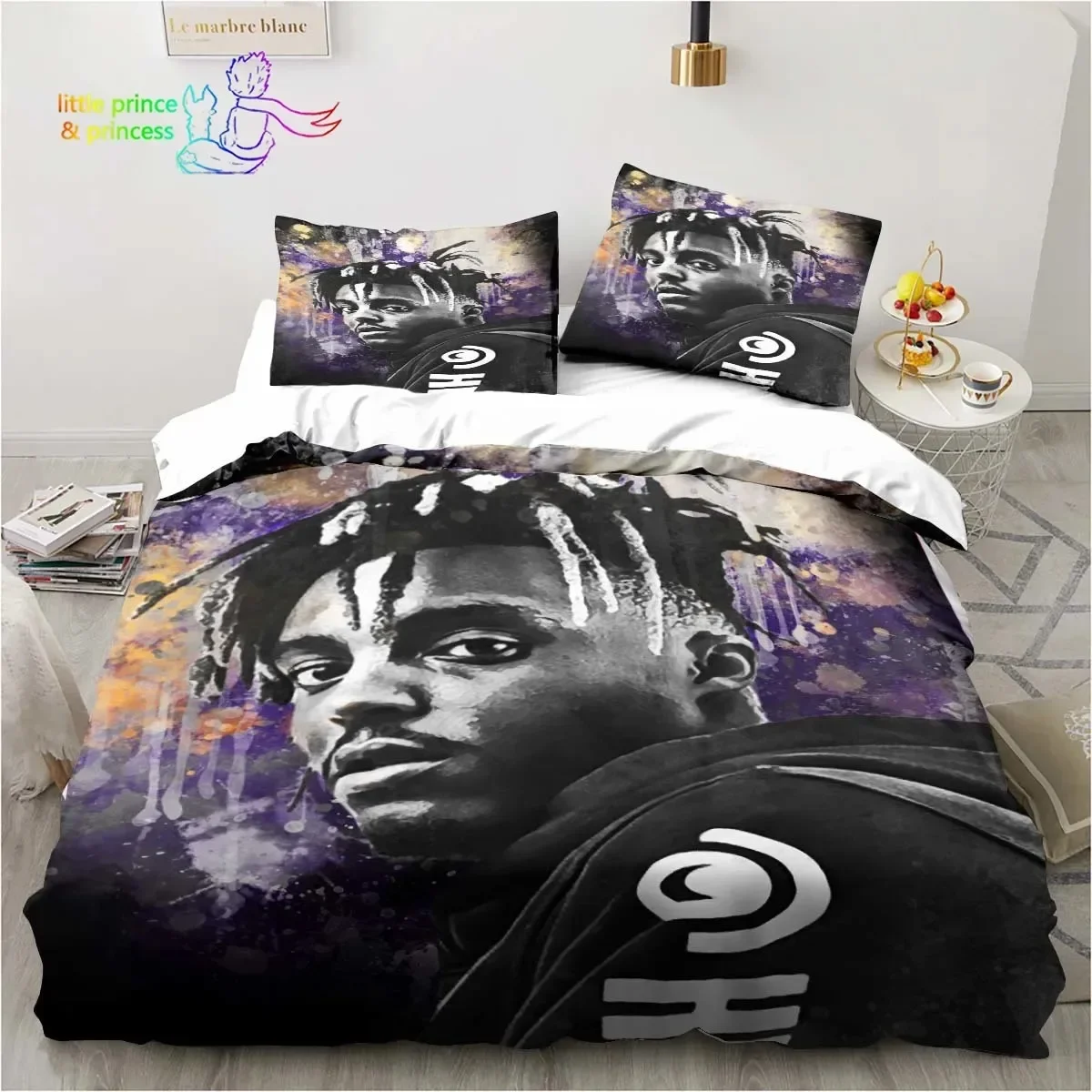 Rap Singer Juice Wrld 3D Print Bedding Set Single Twin Full Queen King Size Bed Set Adult Kid Bedroom Bedding Gift 6