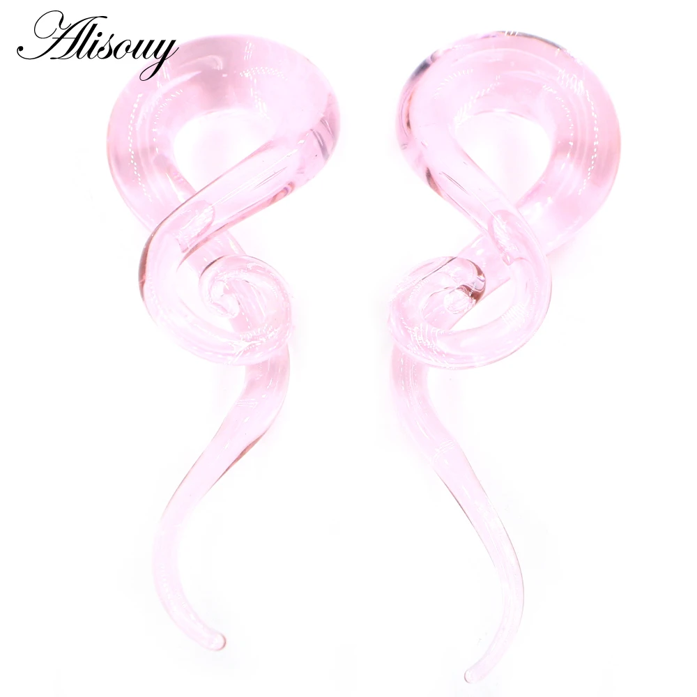 Piercing Jewelry 2pcs Pyrex Glass Ear Plugs Tunnel Ear Spiral Taper Cartilage Earring Gauges Expander Stretcher Flesh