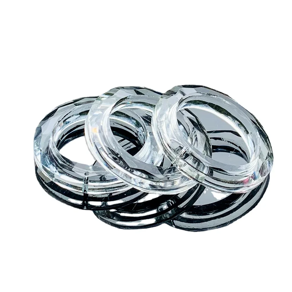 2PCS 50MM Clear Ring Circle Crystals Pendants Glass Chandelier Crystals Prisms Parts Drops Light Ring Accessories