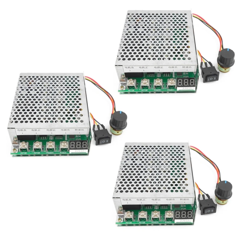 

3X DC 10-55V 100A 3000W Motor Speed Controller Reversible PWM Control Forward And Reverse Controller