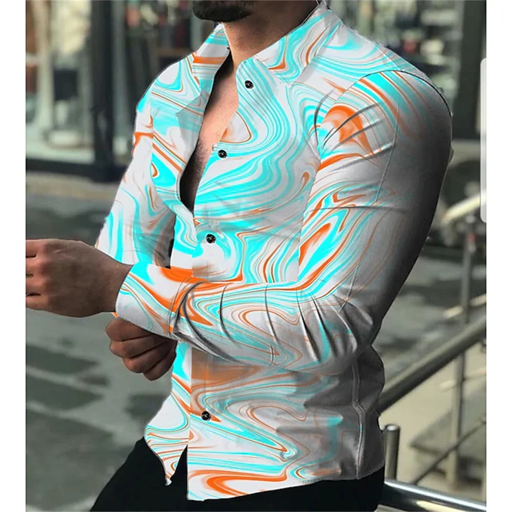 

Men's shirts Hawaiian shirt printed long sleeve beach shirt button down printed clothing fashionable design casual breathable