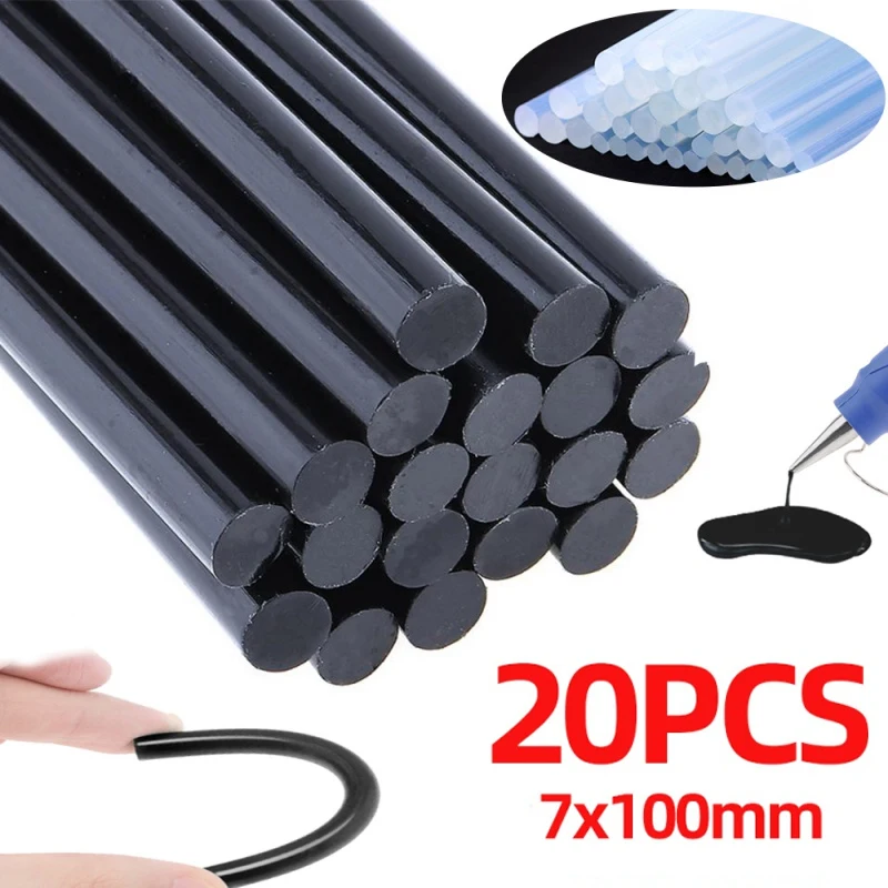 10/20Pcs Stick Di Colla A Caldo Nero Hot Melt Adesivo Pistola Per Colla Silicone Per Pistola A Caldo 7Mm Strumenti Di Riparazione Della Carrozzeria Ki