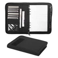 Kosibate Tactical Refillable A5 Zip Binder Notebook with Hardcover and 80 Pages (Black)