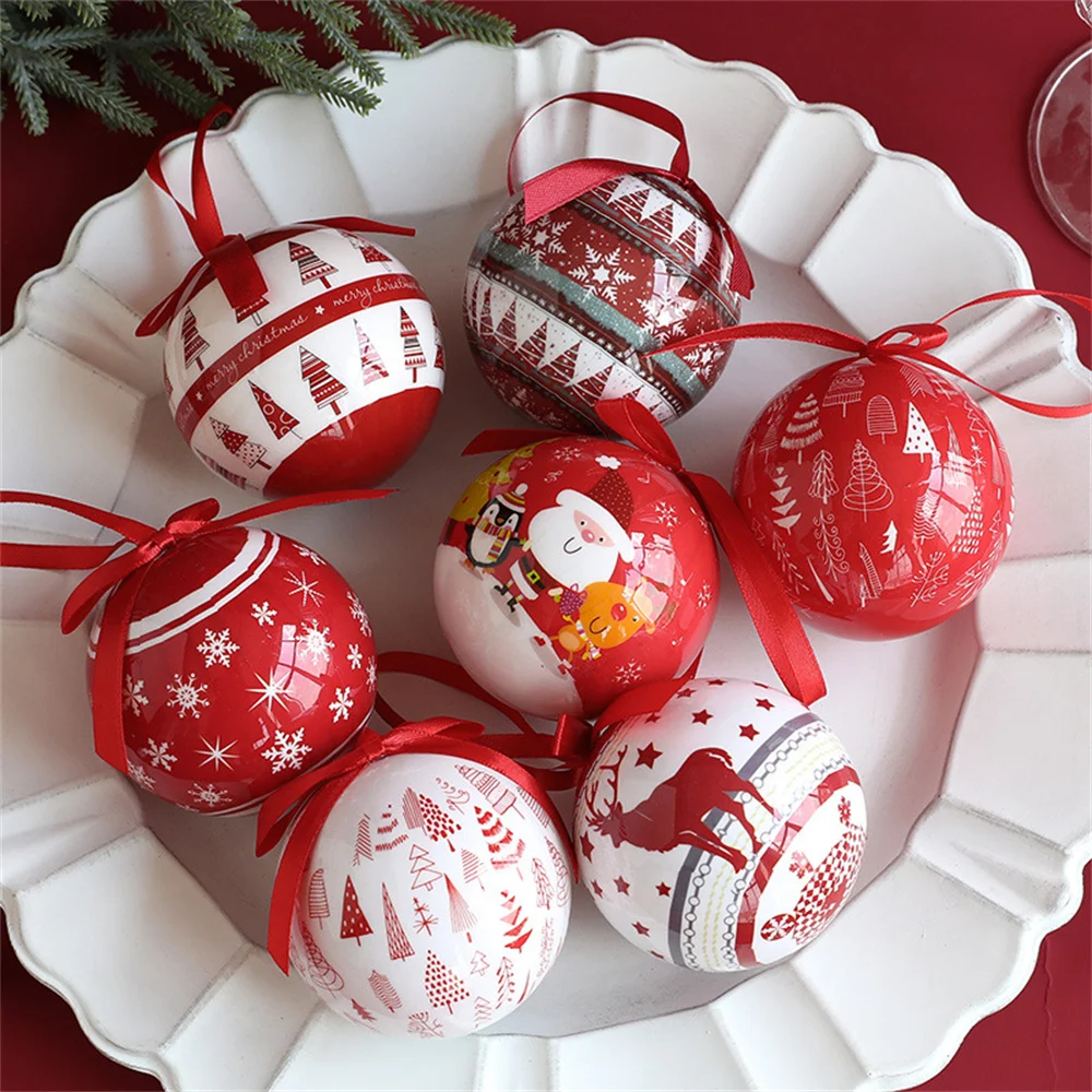 

Christmas Tree Hanging Foam Ball Round Decorative Balls Pendants Santa Claus Snowman Car Pattern Home Xmas New Year Decor Supply