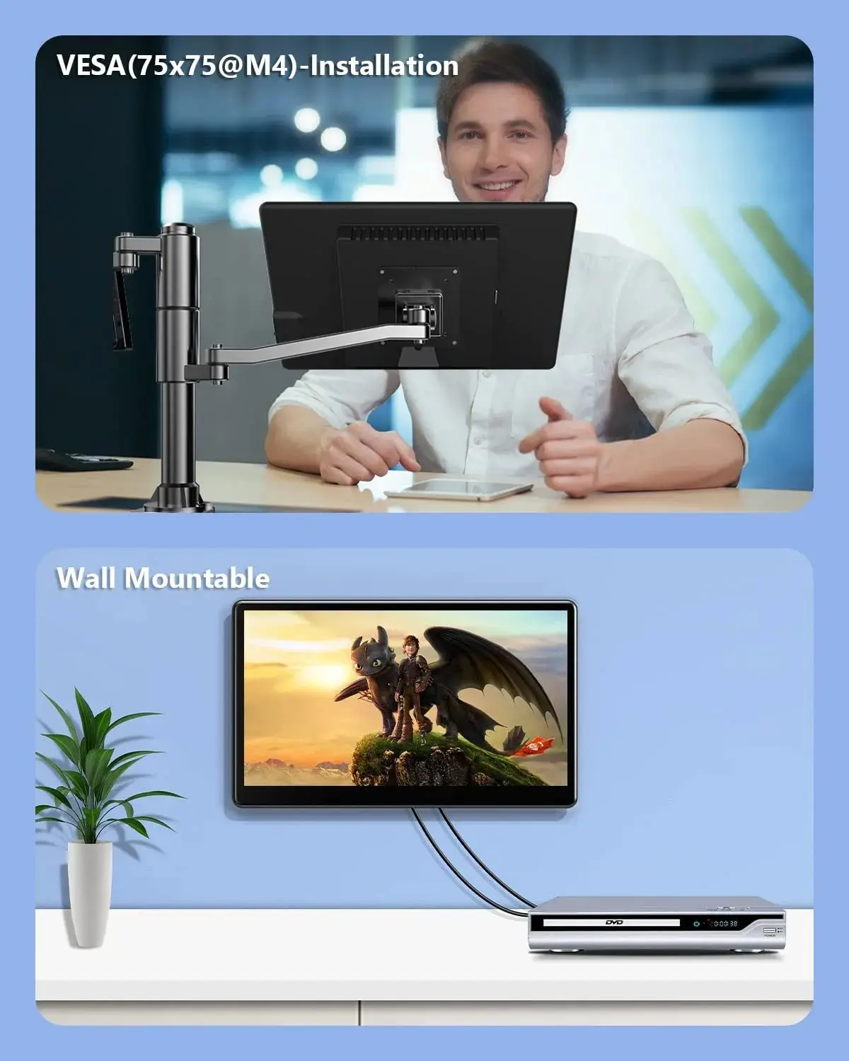 Uperfect ޴ ġ ũ  13.3 ġ FHD 1080P IPS ȭ HDMI VGA VESA 4 Ʈ USB Ʈ LCD Ʈ RASPBERRY PI PS4 Xbox CCTC ī޶ 