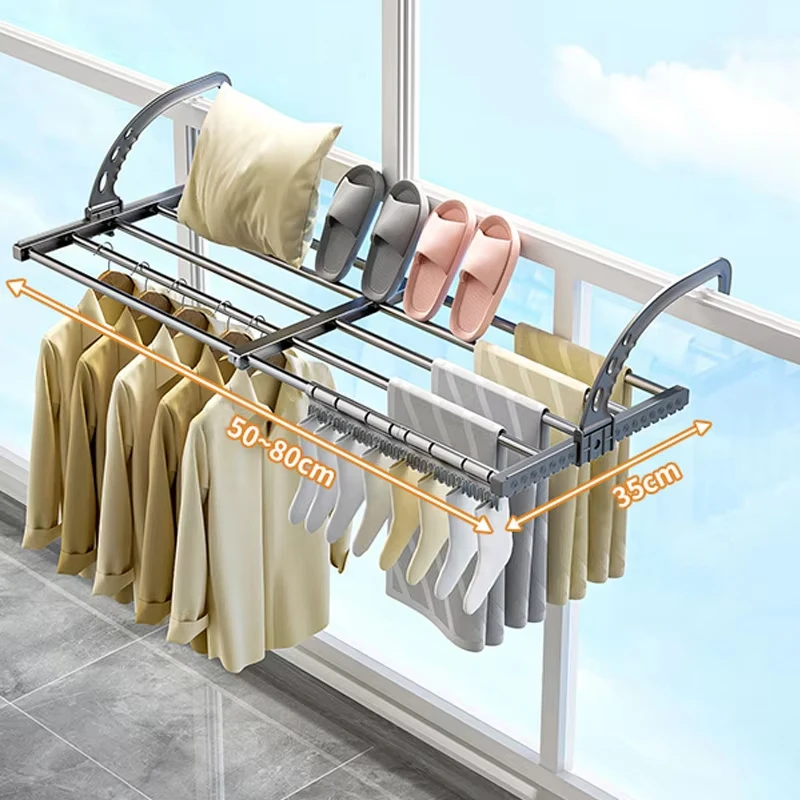 Extendable Clothes Drying Rack for Balcony and Bedroom