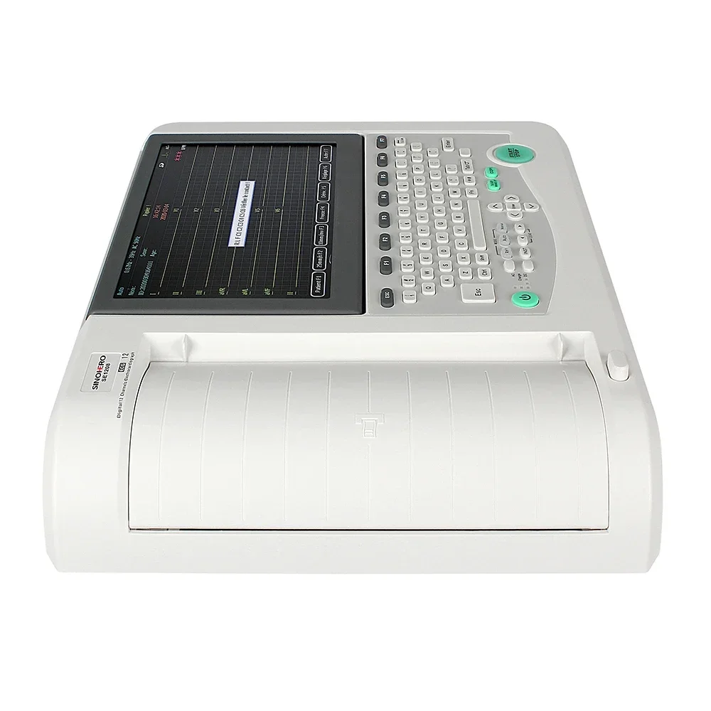 SINOHERO SE1208 ECG Machine 12 Channel 12 lead Electrocardiograph Recorder 10'' Folding LCD Disply Hospital Family ECK Monitor