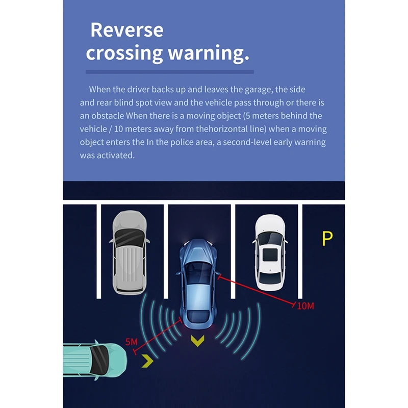 1Set Car Millimeter Wave Radar BSD Blind Spot Detection System Horizontal Change Lane Aided Parking Black ABS+Metal