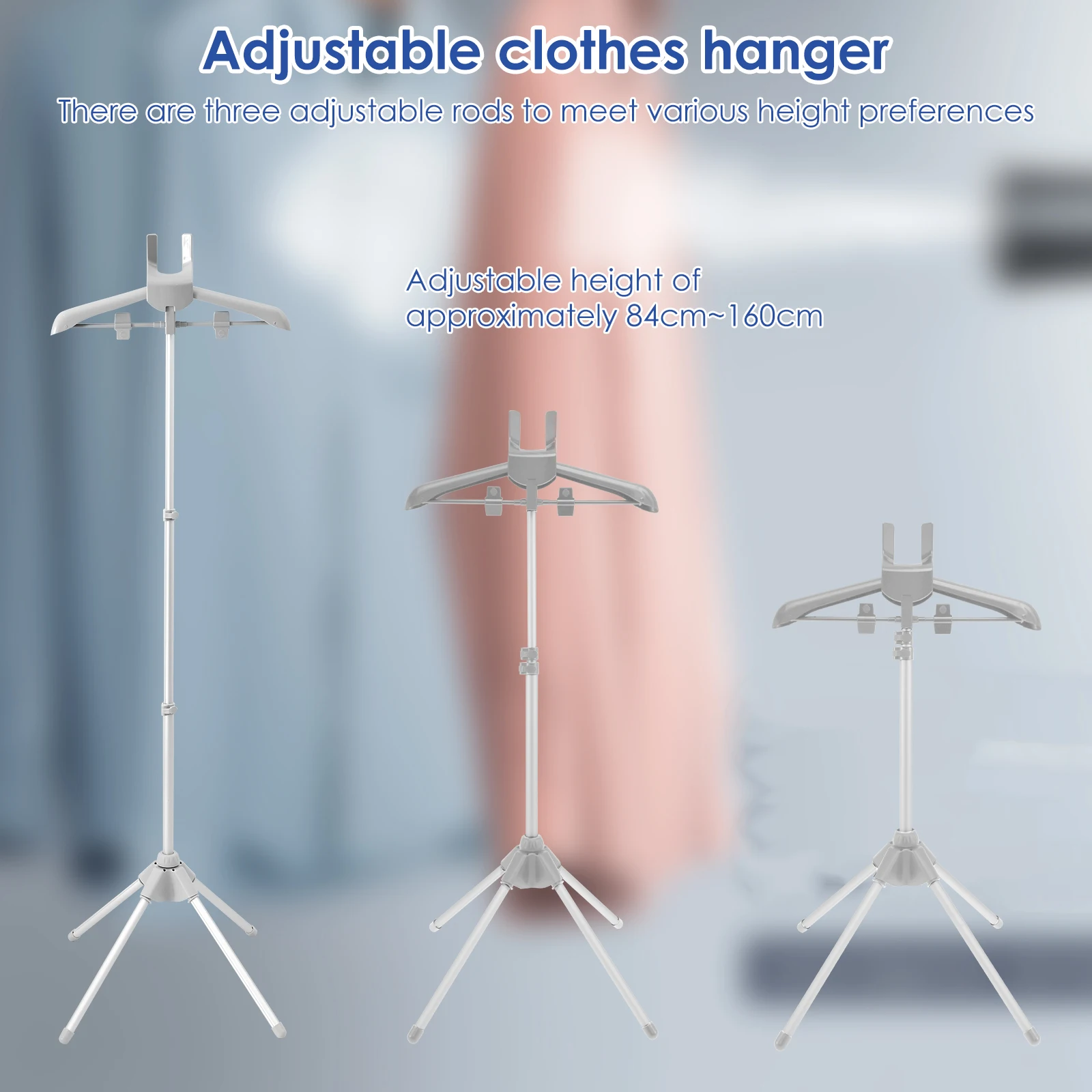 Adjustable Garment Hanger, Folding Garment Steamer Rack, Portable Steam Stand for Home