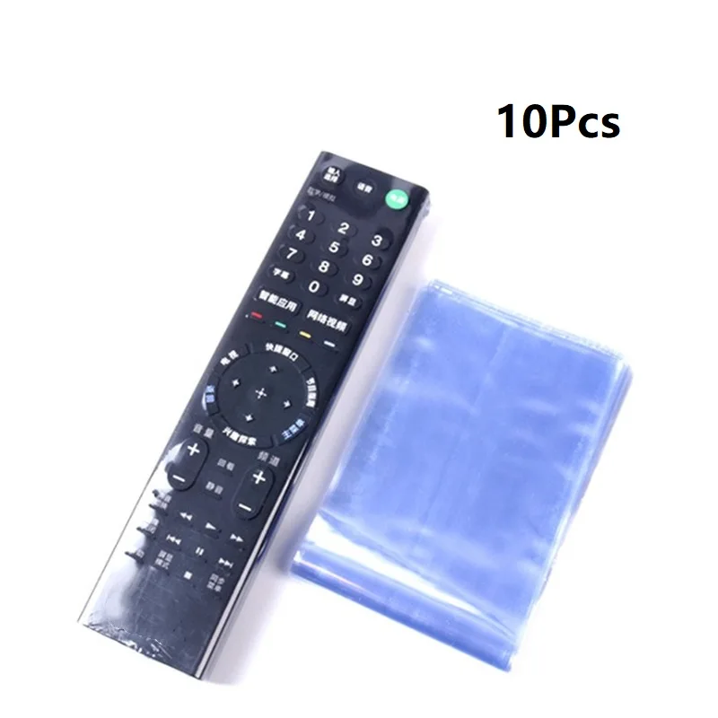 

10 Pcs Clear Shrink Film Bag TV Remote Control Case Cover Air Condition Remote Control Protective Anti-dust Bag Heat Shrink