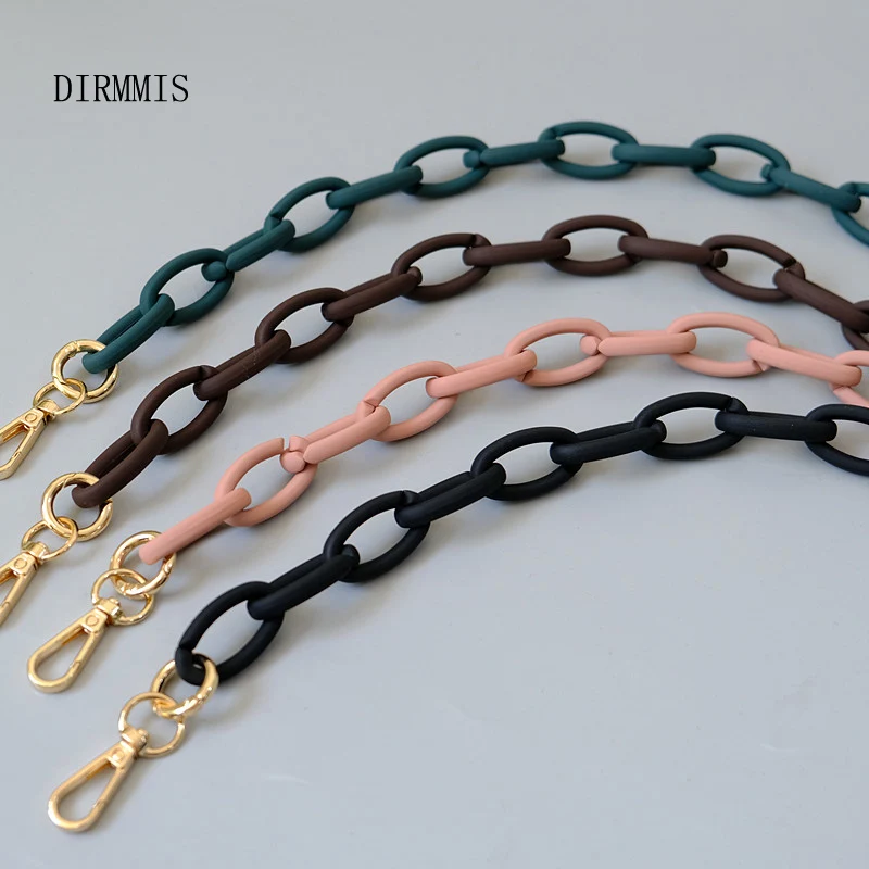 New Fashion Woman Handbag Accessory Chain Matte Candy Purple Blue  Resin Chain Frosted Strap Women Clutch Shoulder Purse Chain new fashion woman handbag accessory chain brown beige acrylic blue resin chain luxury strap women clutch shoulder purse chain