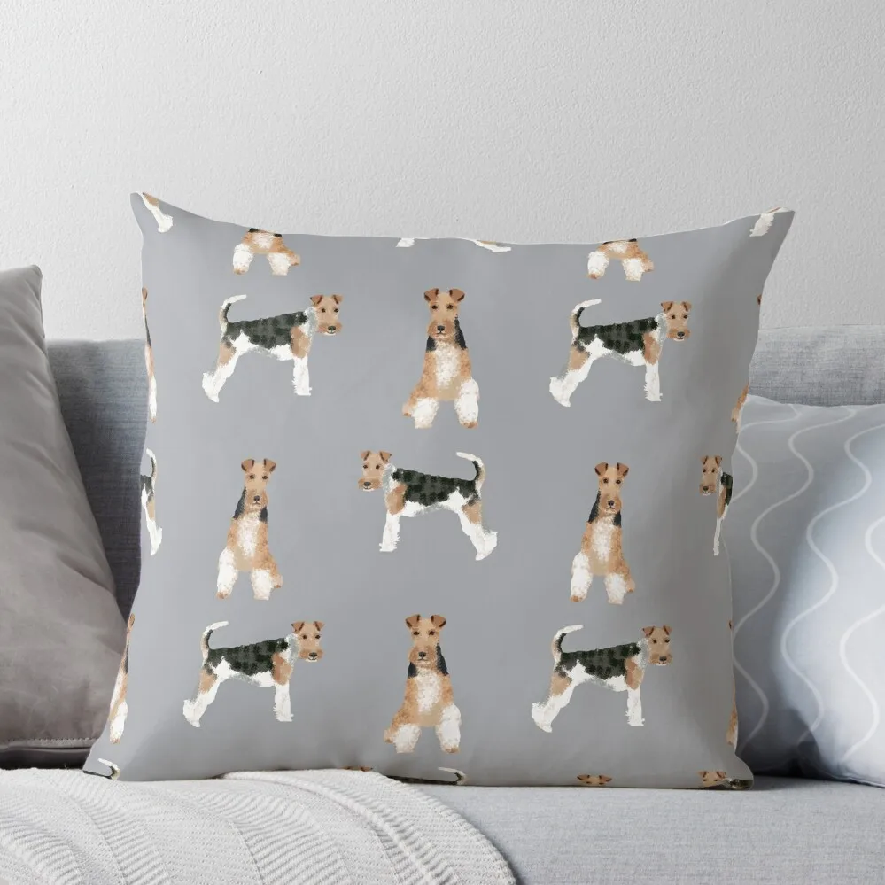 

Wire Fox Terrier dog breed gifts pure breed dog lover Throw Pillow Bed pillowcases Elastic Cover For Sofa Marble Cushion Cover