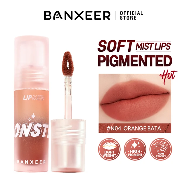 BANXEER Lip Gloss Matte Waterproof Long Lasting Soft Texture Non-sticky Transfer-Proof Lip Tint Velvet Lipstick Makeup Cosmetic