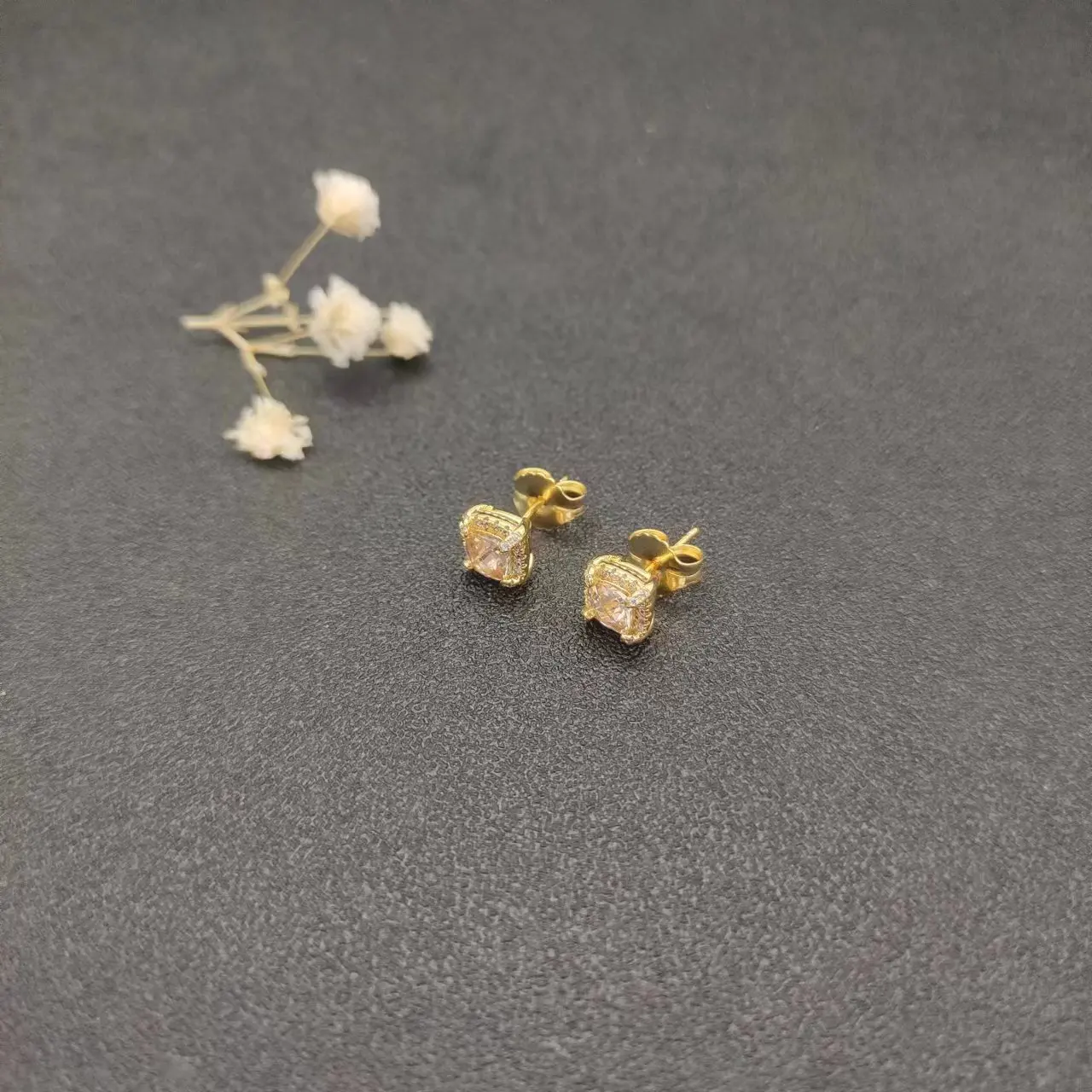 HSC DY Gold Hook Twisted Wire Buckle Earrings in Sterling Silver with 14K Yellow PlatedPlated