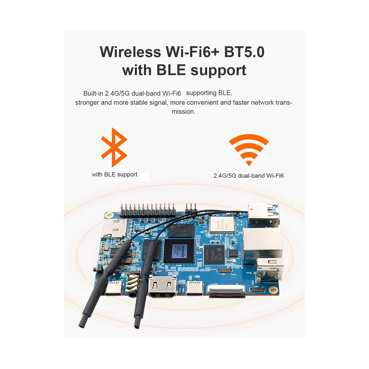 

For Orange Pi 5B 4G RAM+32G EMMC Development Board 8 Core 64 Bit Processor Programming Motherboard with Heat