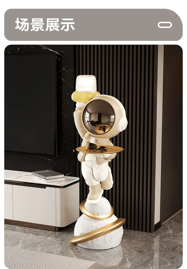 Modern Nordic Style Home Decor Astronaut Floor-standing Large Ornaments Sculpture Resin Crafts Statue Bedroom Housewarming Gift