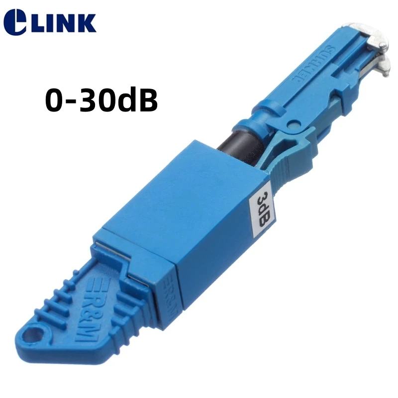 FM attenuator E2000 UPC fibra optica female to male attenuator 0-30db 1db 2db 3db 4db 5dB green ftth E2K optical connector ELINK
