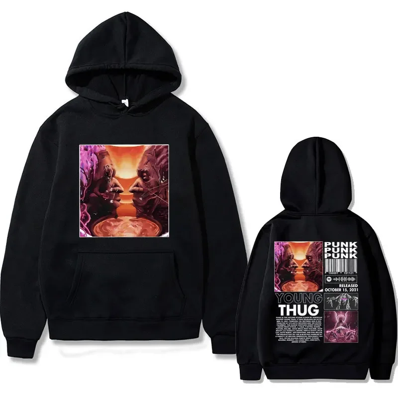 

Rapper Young Thug Punk Album Music Hoodie Male Fleece Cotton Sweatshirt Men's Hip Hop Rap Style Hoodies Men Oversized Streetwear
