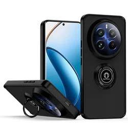 Rotatable Bracket Phone Case with Finger Ring and Car Holder Feature for Realme 10 Pro 5G (Black)