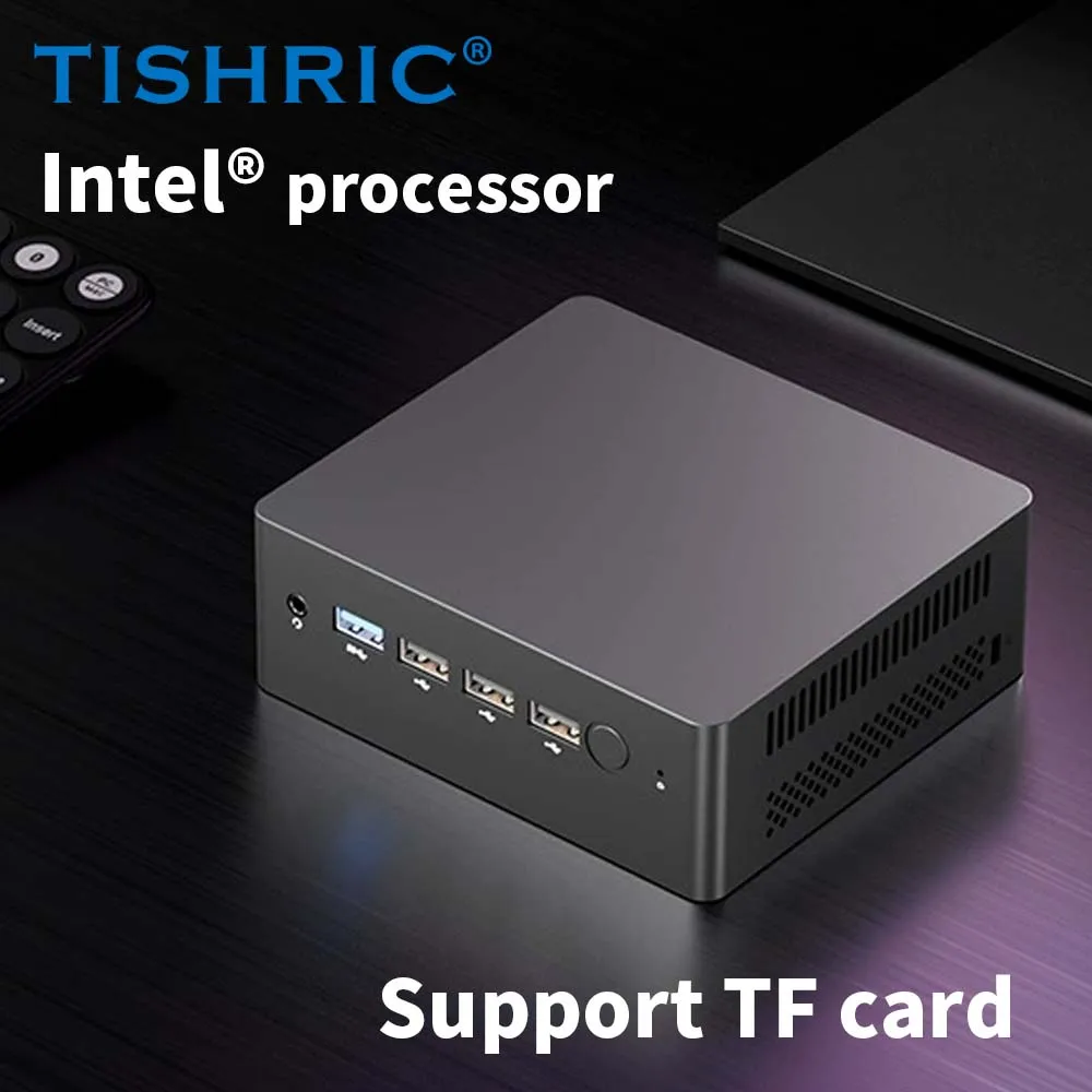 TISHRIC Mini PC Intel 12th Gen Alder Lake N100 SSD AMD DDR5 256/512GB RAW 8/16GB Mini PC PCIE M.2 SSD Dual WiFi Desktop Computer 6