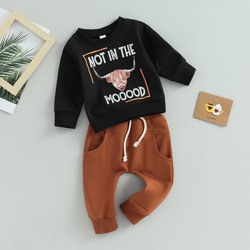 

Toddler Kid boys Clothing 2 Piece Letter Print Tracksuit Long Sleeve Crewneck Pullover Sweatshirt Sweatpants Sweatsuit Outfits