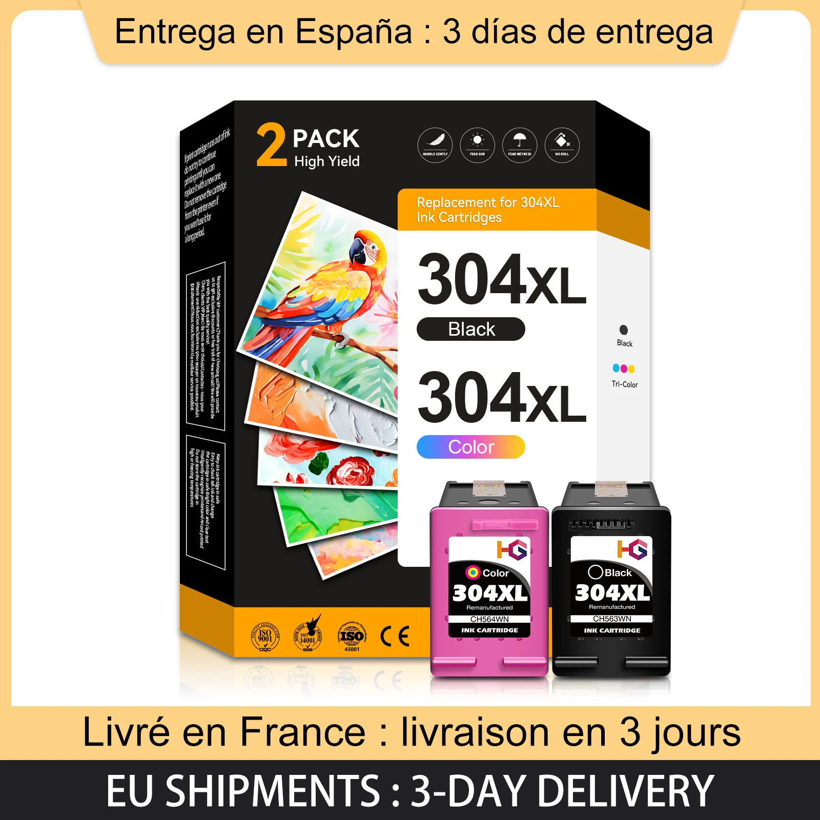 304 Replacement For HP304 XL Ink Cartridge For HP Envy 5000 Series 5010 5012 5014 5020 5030 5032 5034 5052 5055 printer supplies ink cartridge inkjet ink cartridge